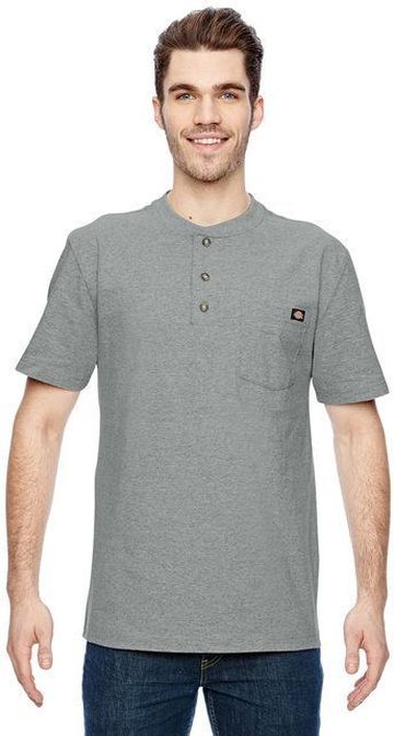 Dickies Men Traditional 6.75-ounce Heavyweight Short Sleeve Work Henley